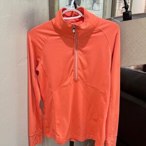Vibrant Orange Quarter-Zip Women's Sweatshirt Size Medium Kate Lord